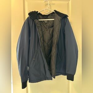 Theory Hooded Bomber Tech Jacket Navy